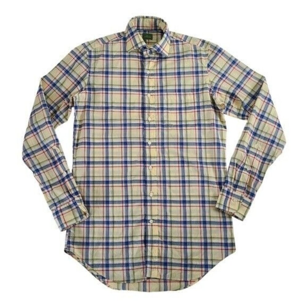 Sid Mashburn Yellow Plaid Multi  Long Sleeve Button Up Shirt S